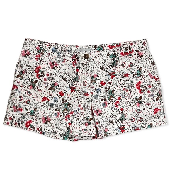 Banana Republic Pants - Banana Republic Sunshine White Floral Bermuda Short Size 8, 3.25" leg